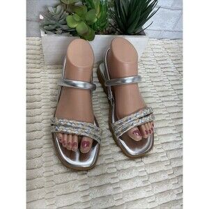 Aldo Silver Sandals Size 7.5 In New Condition With Out Box